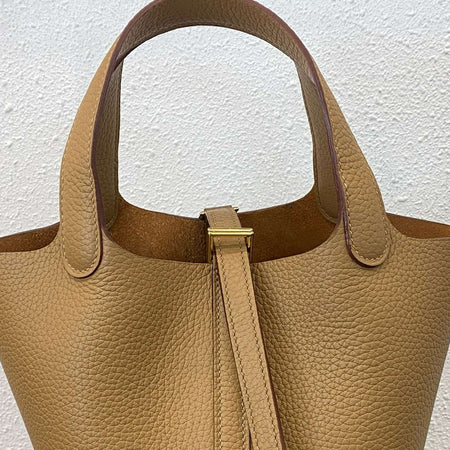 Mendy 22 CM Large size Top Quality Bucket Bags Women's Bag Lady Luxury Designer High End Bag TC Cowhide Golden Sliver