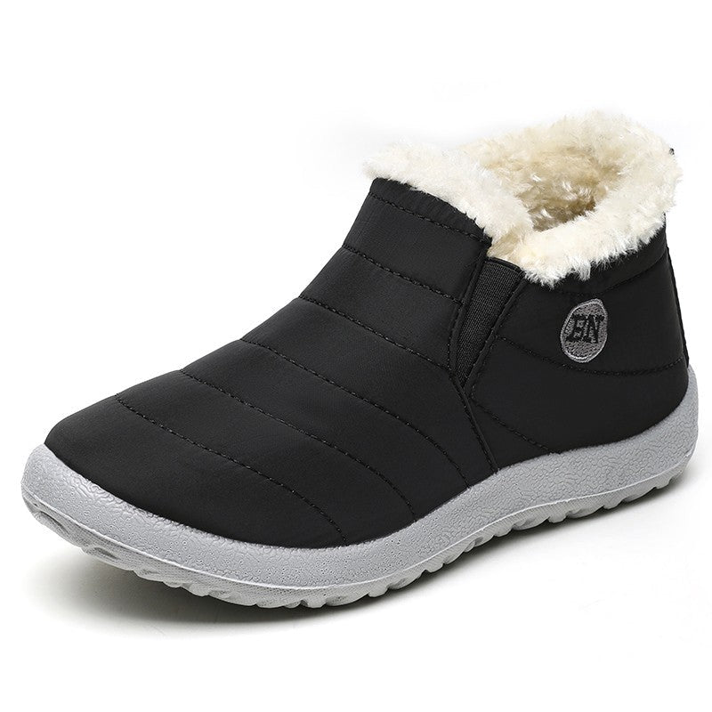 Women Boots Waterproof Winter Boots Fur Shoes Women Slip On Ankle Boots Snow Botas Mujer 2025 Winter Shoes Couple Short Boot