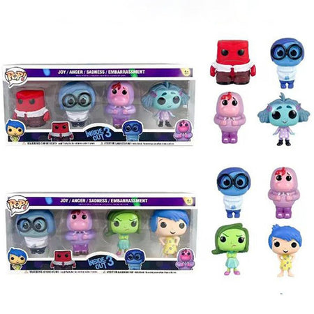 Anime inside out 2 Joy Anxiety Anger Sadness Disgust Fear POP Figure Action Toys Cartoon Movie PVC Doll Figurines