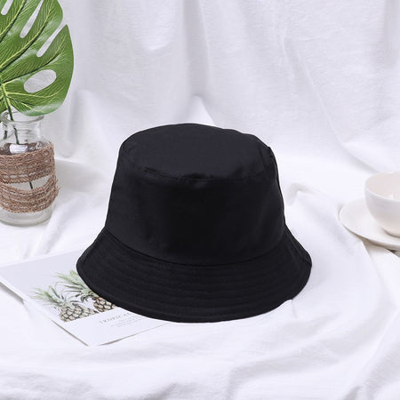 Cotton Summer Foldable Bucket Hat Unisex Women Outdoor Sunscreen Hat Pure Color Fishing Hunting Cap Men Basin Chapeau Beach Cap