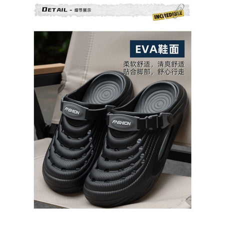 Summer New Trendy Soft Top Casual Men's Cool Slippers Versatile Fashion Two Wear Baotou Shoes