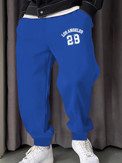 Los Angeges Number 28 Printing Male Sweatpants Fashion Long Pants Trendy Basic Trousers Casual Elastic Waist All-Match Pant