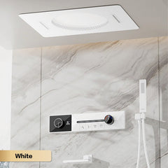 AITANA luxury brass gun gray ceiling constant temperature shower system embedded LED digital display bathroom hot&cold water Tap