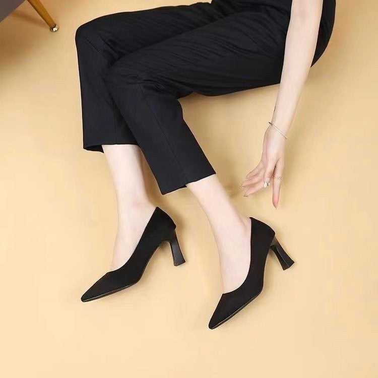 New In Black Special Head Spiral Pattern Fashion Women's Shoes Pointed Fine Heel Wedding High Heels Banquet Nightclub with Shoes