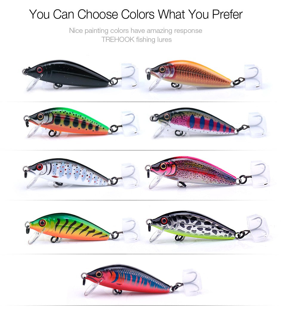 TREHOOK Jerkbait for Bass Trout Pike Sinking Minnow Fishing Lure 50mm 5g Hard Bait Wobblers Crankbait Artificial Fishing Tackle