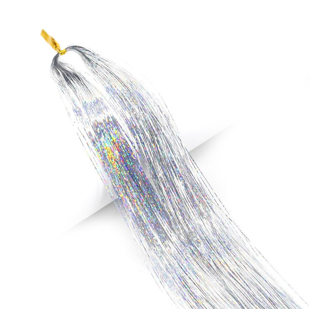 Tinsel Kit with Tools Fairy Hair Tinsel Heat Resistant Sparkling Shiny Tinsel Hair Extensions Colorful Hair Tinsel strands Kit