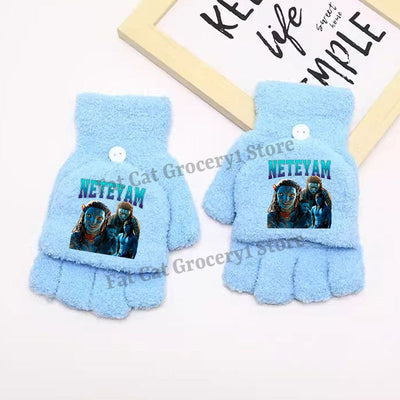 Avatar Fire and Ash Gloves Disneys Boy Winter Flip Cover Mittens Kids Outdoors Warm Cute Glove Children Clothes Accessories Gift