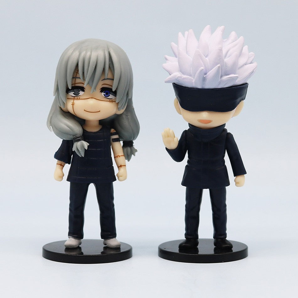 7 Pcs/Pack Q Posket Jujutsu Kaisen 9cm Figure Satoru Gojo Itadori Yuji Geto Suguru Nobara Megumi Collection Character Ornaments