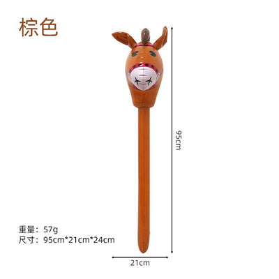 1/3/5pcs Inflatable Animal Theme Horsehead Stick Cowboy Giraffe Elephant Unicorn Cartoon Animal Baby Birthday Party Supplies