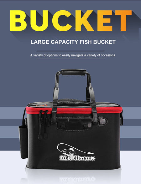 WALK FISH Thicken Fishing Bag Folding EVA Fishing Bucket Portable Live Fish Box Storage Outdoor Waterproof Camping Hiking Bag
