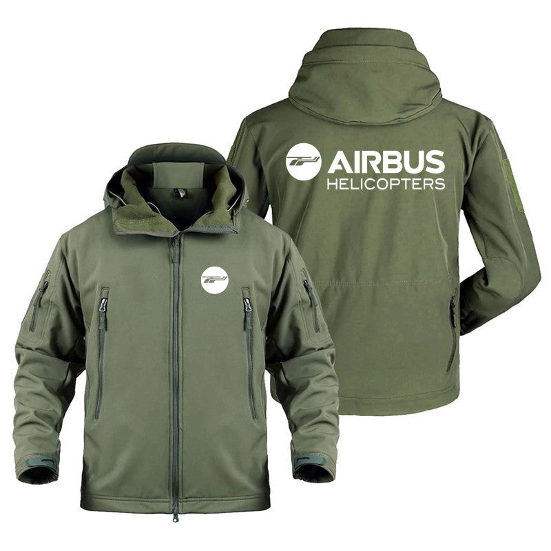 Men's Outdoor Flight Military Aviation Airbus Helicopter Pilots Aircraft SoftShell Tactical Shark Skin Fleece Warm Coats Jackets