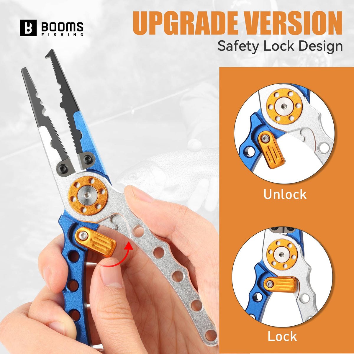 Booms Fishing X01 Aluminum Fishing Pliers Saltwater Fishing Multitool Hook Remover Line Cutting and Split Ring Fishing Tools