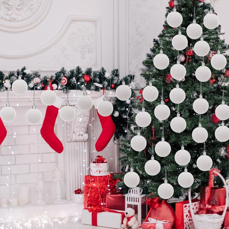 6cm Wine Red Velvet Christmas Balls for Xmas Tree Flocked Xmas Ball Hanging Pendents Navidad Festival Party Home Decor Supplies