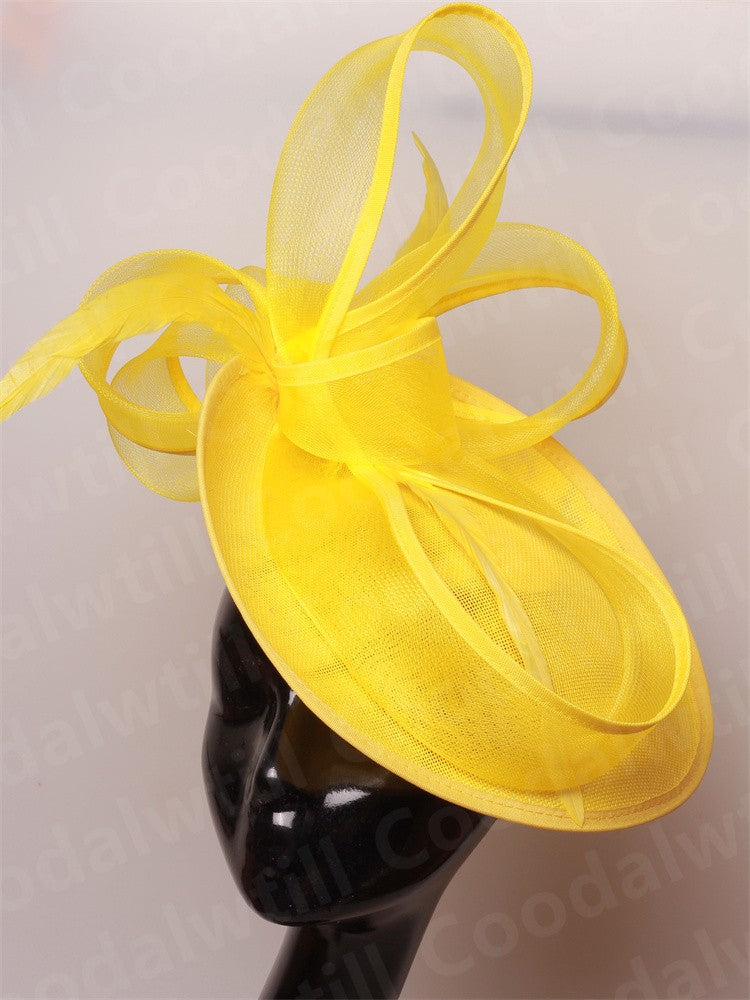 Bride Wedding Mesh Fascinators Church Hat Ladies Women Derby Big Fascinator Hats Party Event Headpiece Bride Wedding Pillbox Cap