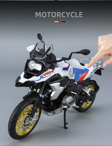 1/9 R1250 GS ADV Alloy Racing Motorcycle Diecasts Street Sports Motorcycle Model Simulation With Light Collection Kids Toys Gift