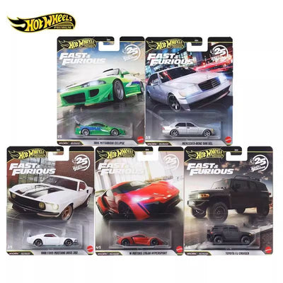 New Hot Wheels 1:64 Fast & Furious 25th Anniversary Set Mitsubishi Mercedes Mustang Etc Classic Diecast Vehicle Cars Model