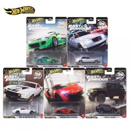 New Hot Wheels 1:64 Fast & Furious 25th Anniversary Set Mitsubishi Mercedes Mustang Etc Classic Diecast Vehicle Cars Model