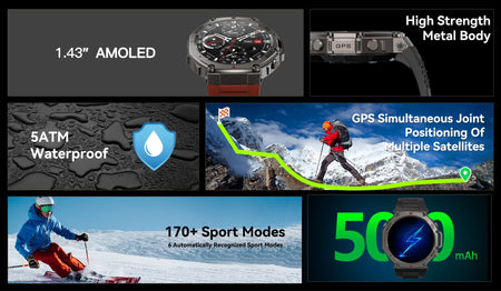 2025 Original T-Rex 3 Ultra Military GPS Smartwatch Built-in GNSS Compass Altimeter 10ATM Waterproof Sports Smartwatch Men Women