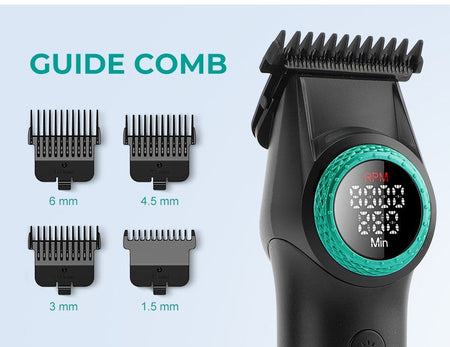 VGR 001 977 new hair trimming set high-end men's hair clipper intelligent digital display electric pusher carving and whitening