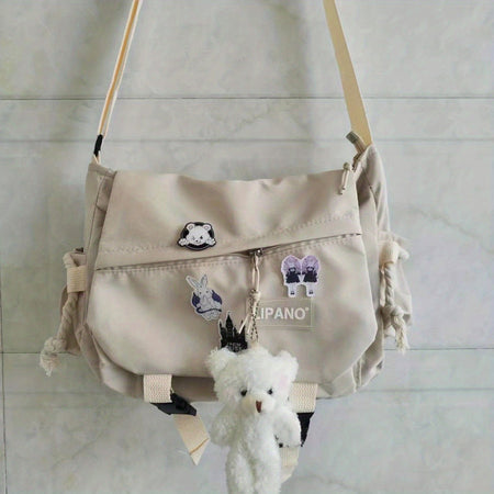 1pc Nylon Handbag Shoulder Bag, Large Capacity Messenger Bag, Men's Crossbody Bag, Student School Bags for Teenagers Daily Use