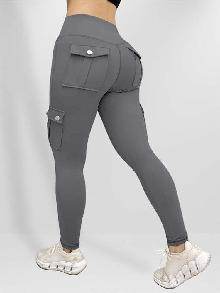 Plus Size Women's Butt Lift Leggings with Flap Pockets Women's Workout Leggings All Season All Season Casual Best Choice