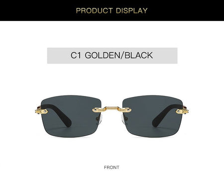 Vintage Frameless Sunglasses for Women Men Rectangle Sun Glasses Female Oval Eyewear Oculos De Sol for Male Female Eyeglasses