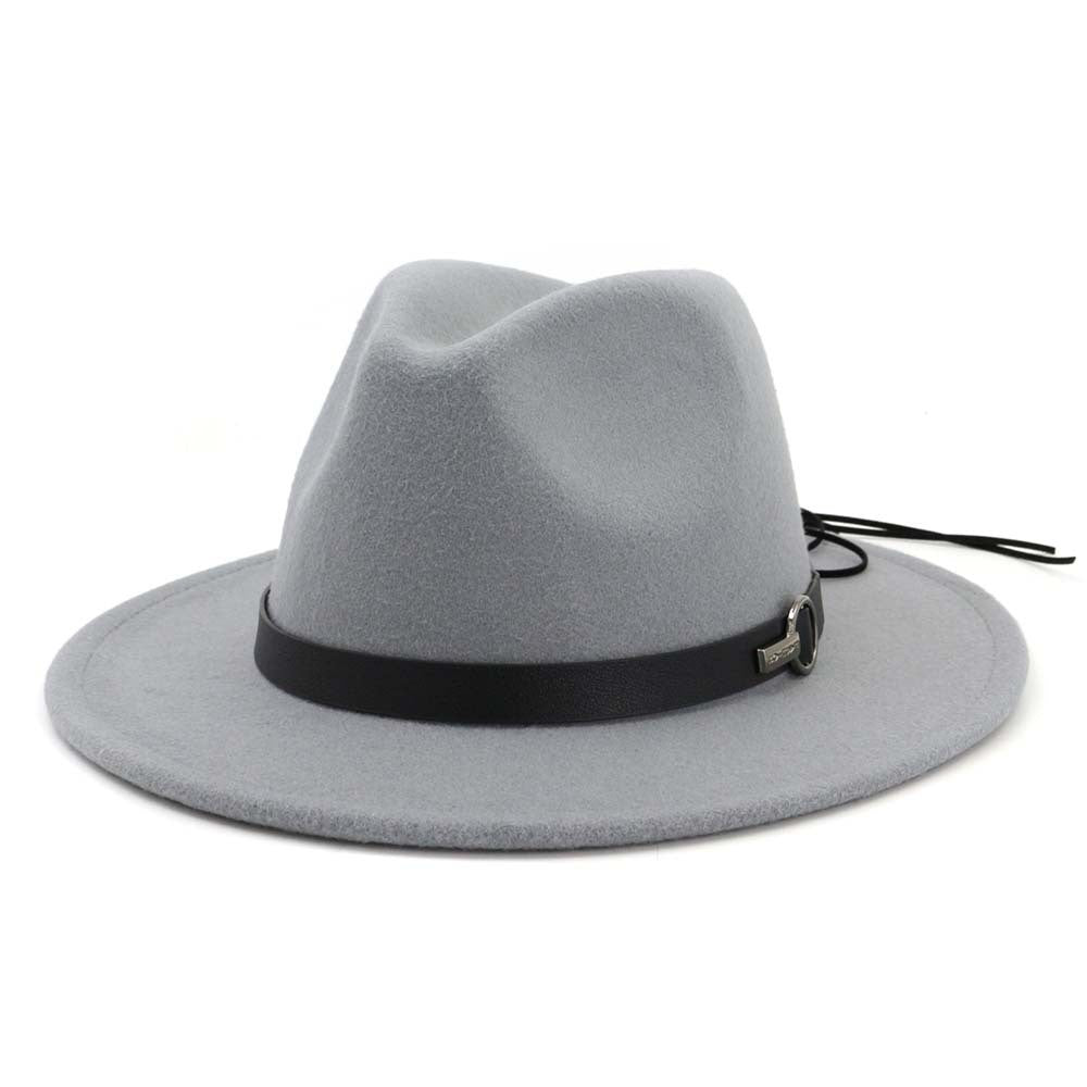 QBHAT Women Men Wide Brim Wool Felt Jazz Fedora Hats Panama Style Cowboy Trilby Party formal Dress Hat Large Size Yellow white