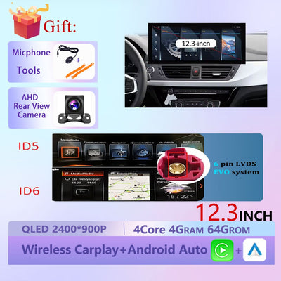 Wireless CarPlay Android 15 Touchscreen Stereo For BMW 1 Series F20 F21 F22 F23 2016 - 2023 NBT/EVO System WiFi GPS 4G F6NAVI