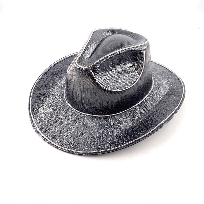 Wireless LED Western Cowboy Hat Light Up Cowboy Hat Disco Bride Pink Cowgirl Hat Concert NightClub Wedding Costumes Accessories