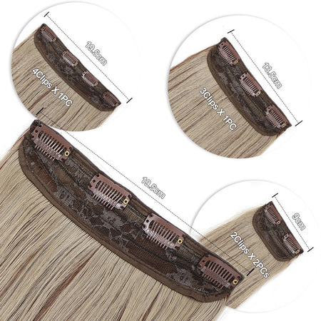 24Inch 61cm Body Wave Synthetic Wavy Blond 27/613 White Clip In Hair Extensions 4Pcs/lot 220g Heat Resistant Fiber