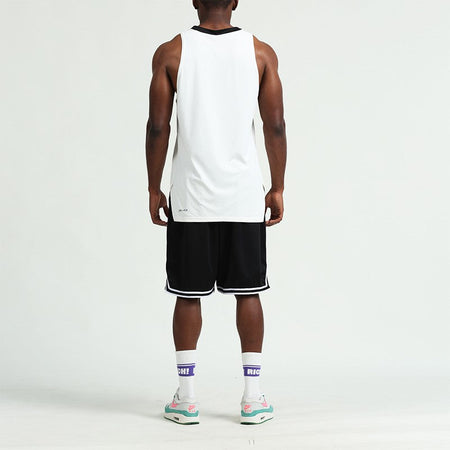 Knee Length Basketball Shorts Men Striped Loose Running Sport Gym Dry Fit Mesh Breathable Fitness Training Workout Bottom Male