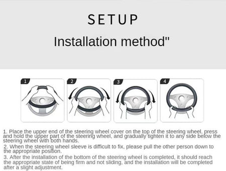 All Seasons Leather Diamond Steering Wheel Cover Universal Fit for 14 .5-15 Inch Durable Leather Cover Anti-Slip Veins Design