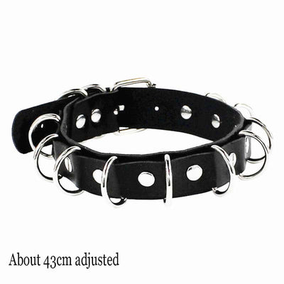 Woman Black Punk Choker Collar Necklace Sexy PU Leather Heart Lock Key Spike Chocker Gothic Cosplay Accessories Party Jewelry