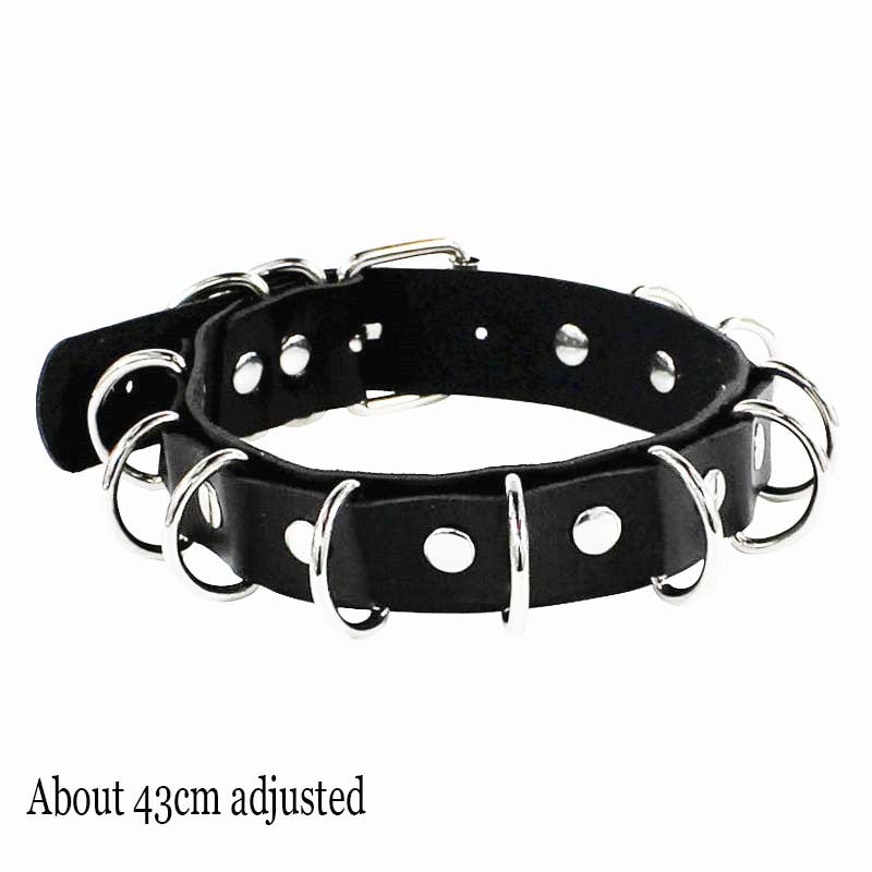 Woman Black Punk Choker Collar Necklace Sexy PU Leather Heart Lock Key Spike Chocker Gothic Cosplay Accessories Party Jewelry