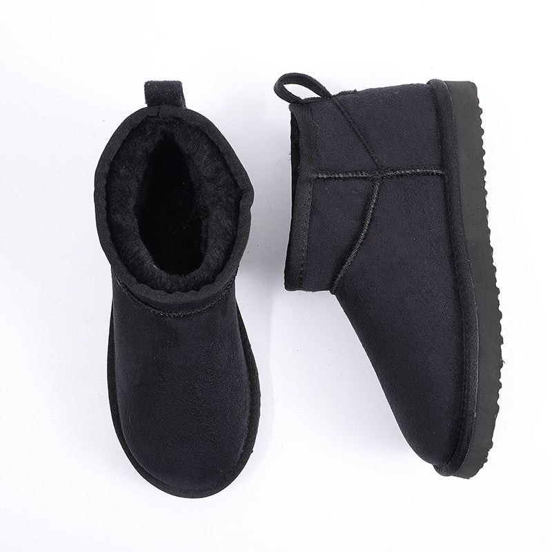 Smile PoP New Winter Cotton Women Boots Warm Suede Women Shoes Casual Plush Mini Cotton Snow Boots Nonslip Furry Ankle Shoes
