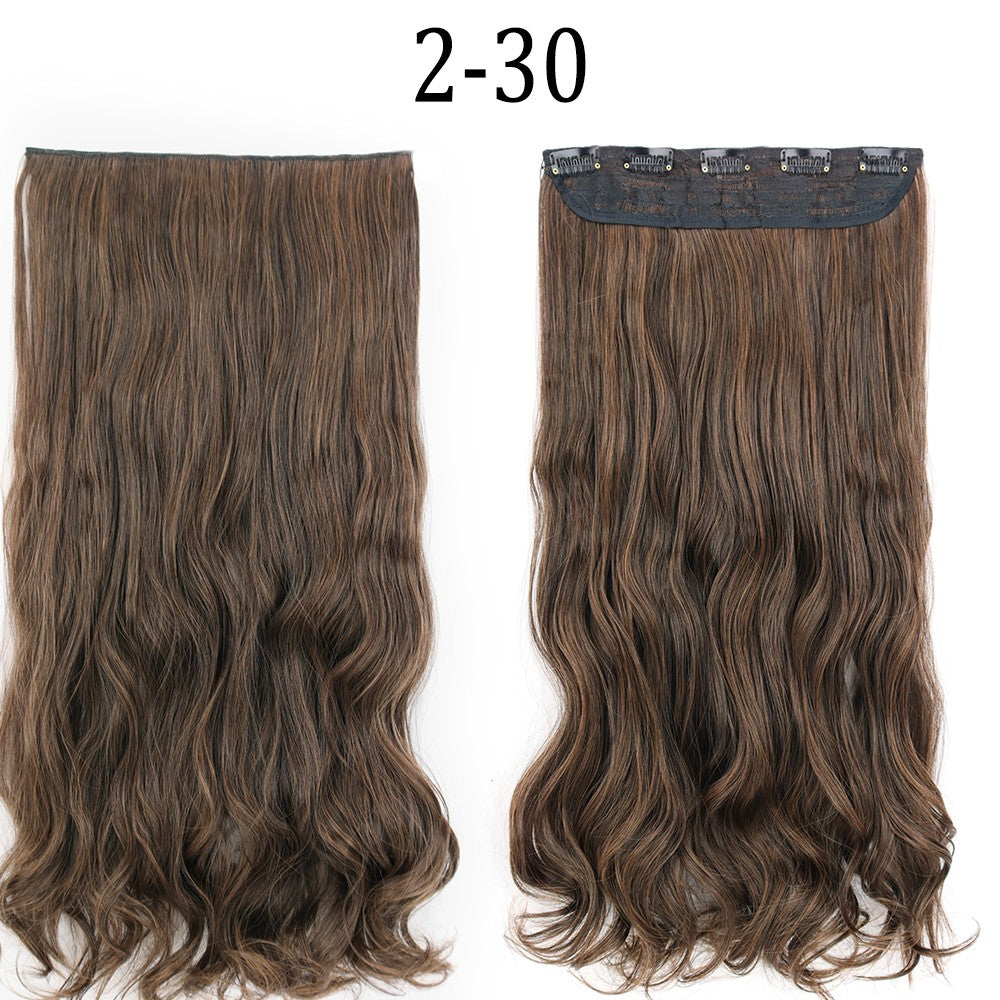 Synthetic Long Straight 5 Clip In Hair Extensions 22’‘ High Resistant Temperature Fiber Black Brown Blonde Hairpiece