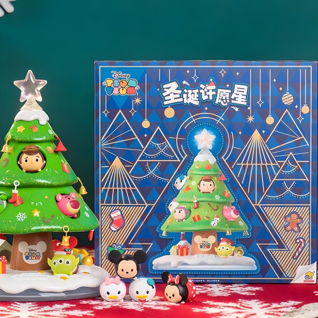 Disney Tsum Tsum Christmas Tree Mickey Woody Buzz Donald Duck Alien Action Figures Mini Dolls Kids Toys Model for Children Gift