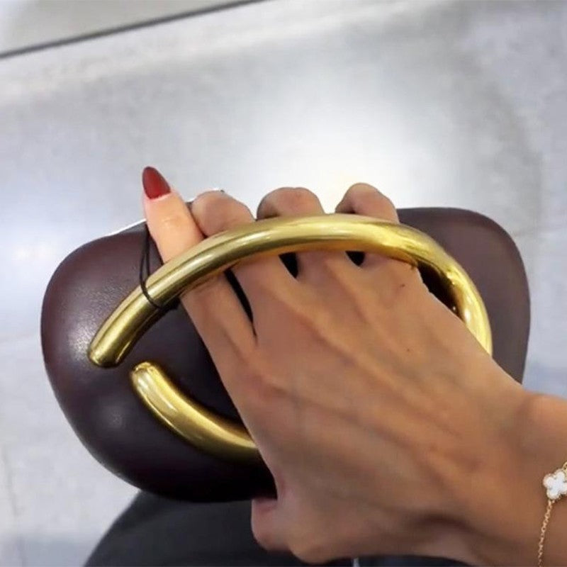 Brand Z Clutch Bag Metal Handle Design Luxury Evening Lipstick Bag Round Box Chain Bag Elegant Woman Shoulder Messenger Bags