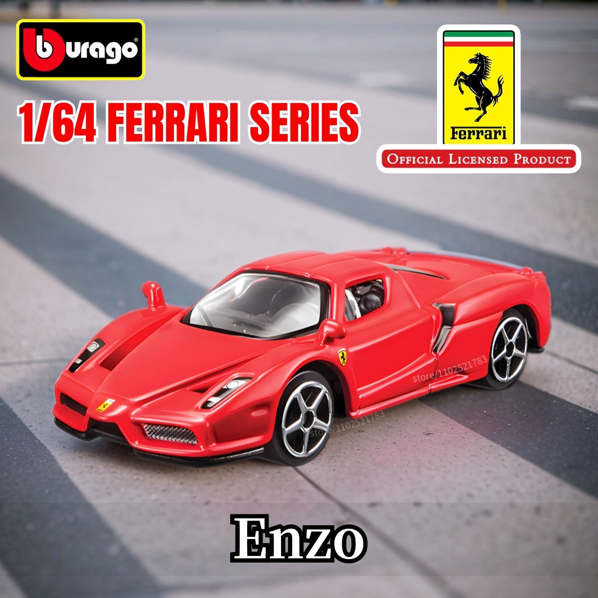 Bburago 1:64 Ferrari Enzo Replica Car Model Scale F40 F50 458 488 296 Diecast Traffic Miniature Art Figure Kid Boy Toy
