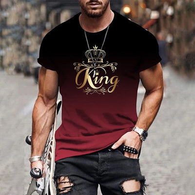 New Summer Hot Sale 3D Men's Gradient T-Shirt Harajuku Designer Casual Short Sleeve Tops T-Shirt Oversized Men's Clothing