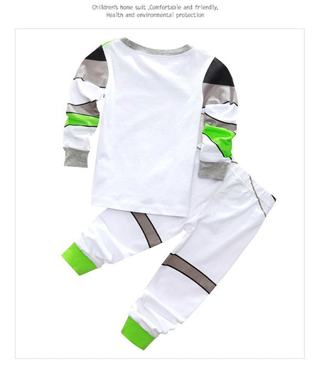 New Kids Pajama Set Cotton Soft Buzz Lightyear Print Loungewear Long Sleeve Pjs Sleepwear for Toddler Boys Girls Nighty