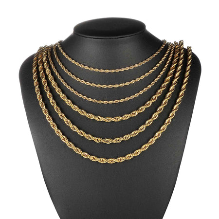 2/3/4/5/6 MM Rope Chain Necklaces For Men Women Twisted Sigapore Links Choker Basic Casual Punk Rock Stainless Steel Jewelry