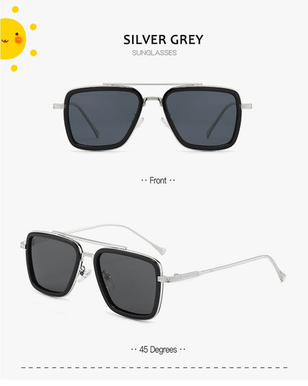 Luxury Fashion Tony Stark Style Kids Polarized Sunglasses Children Square Sun Glasses Boys Girls Oculos Retro Iron Man Glasses