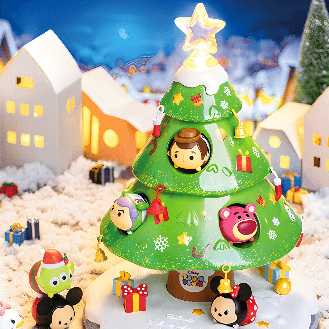 Disney Tsum Tsum Christmas Tree Mickey Woody Buzz Donald Duck Alien Action Figures Mini Dolls Kids Toys Model for Children Gift