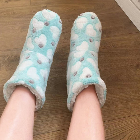 Women Soft Sole Boots Slippers Ankle Shoes Winter Indoor Plush Thickened Warm Fur Slippers Platform Shoes Home Boots Footwear