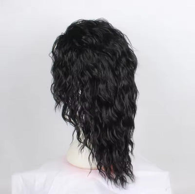 Michael Jackson Cosplay Wig Or Glasses MJ Long Black Curly Synthetic Wig Hair Headwear Halloween Cosplay Wigs Accessories Prop