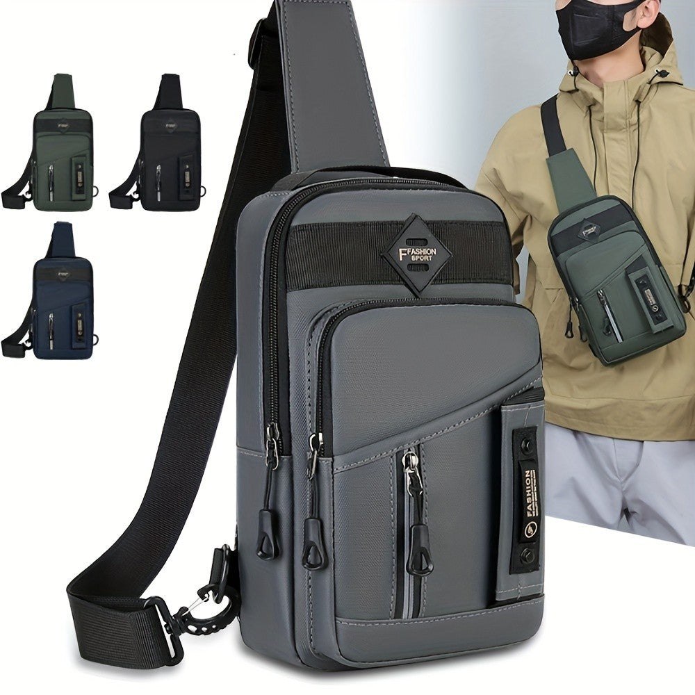 Fashion Multifunctional Chest Bag - 1pc Men's Outdoor Crossbody Bag, Casual Sports Sling Bag