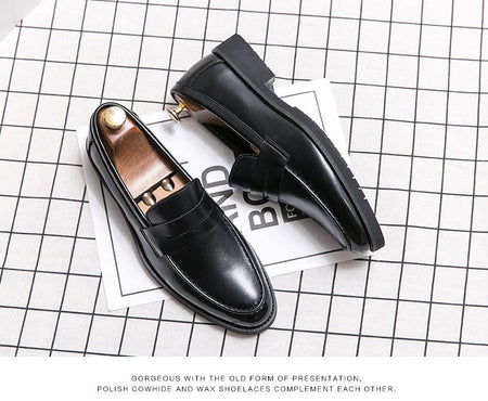 High Quality Casual Business Shoes Men Leather Loafers Classic Men's Dress Shoes Formal Office Leather Brogues Shoes Male