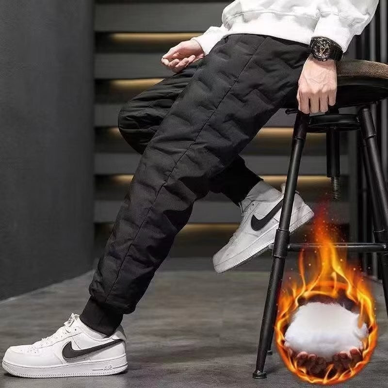 Men's down Cotton Trousers Windproof Waterproof Warm Winter Sports Loose Snowy Long Pants Youth Casual Faion Trendy  C...