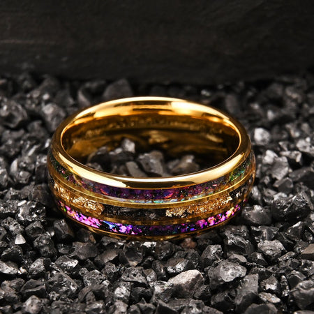 8MM Meteorite tungsten ring anillos bague homme de compromiso fashion jewelry Men's wedding bands Amethyst engagement rings gift